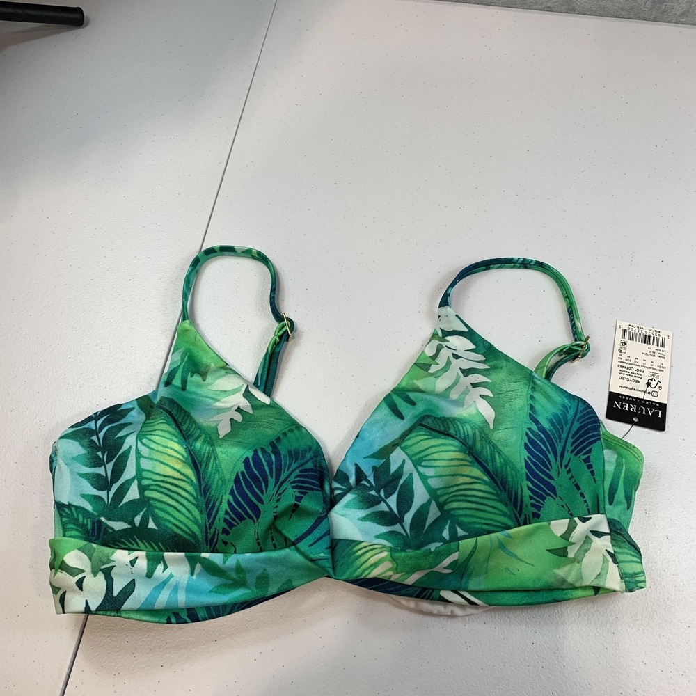 Lauren Ralph Lauren Swim Bikini Top 14 Cartago Palms Twist Tropical‎ Underwire